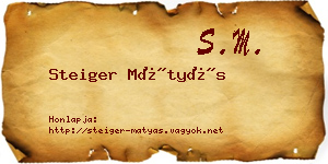 Steiger Mátyás névjegykártya
