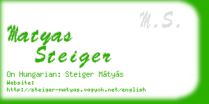 matyas steiger business card